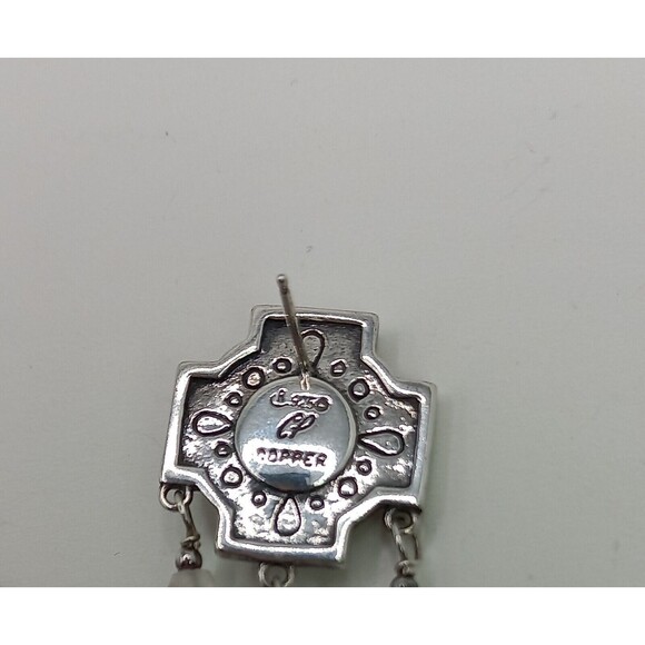 Carolyn Pollack Relios Sterling Crystal Garnet Bead Copper Accent Dangle Earring - Picture 5 of 11